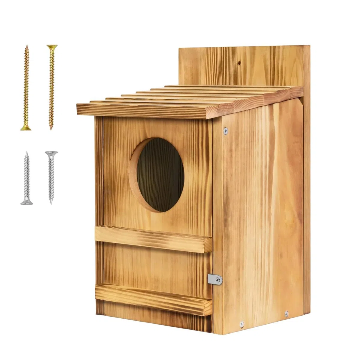 Sowie budki zewnętrzne 37 X 23 Cm Wodoodporne Schronienie Zwierząt Z Grzędą | Drewniana Lęgowa Dla Ptaków Ze Śrubami Montażowymi Na Podwórko, Do Ogrodu, Na Drzewo,