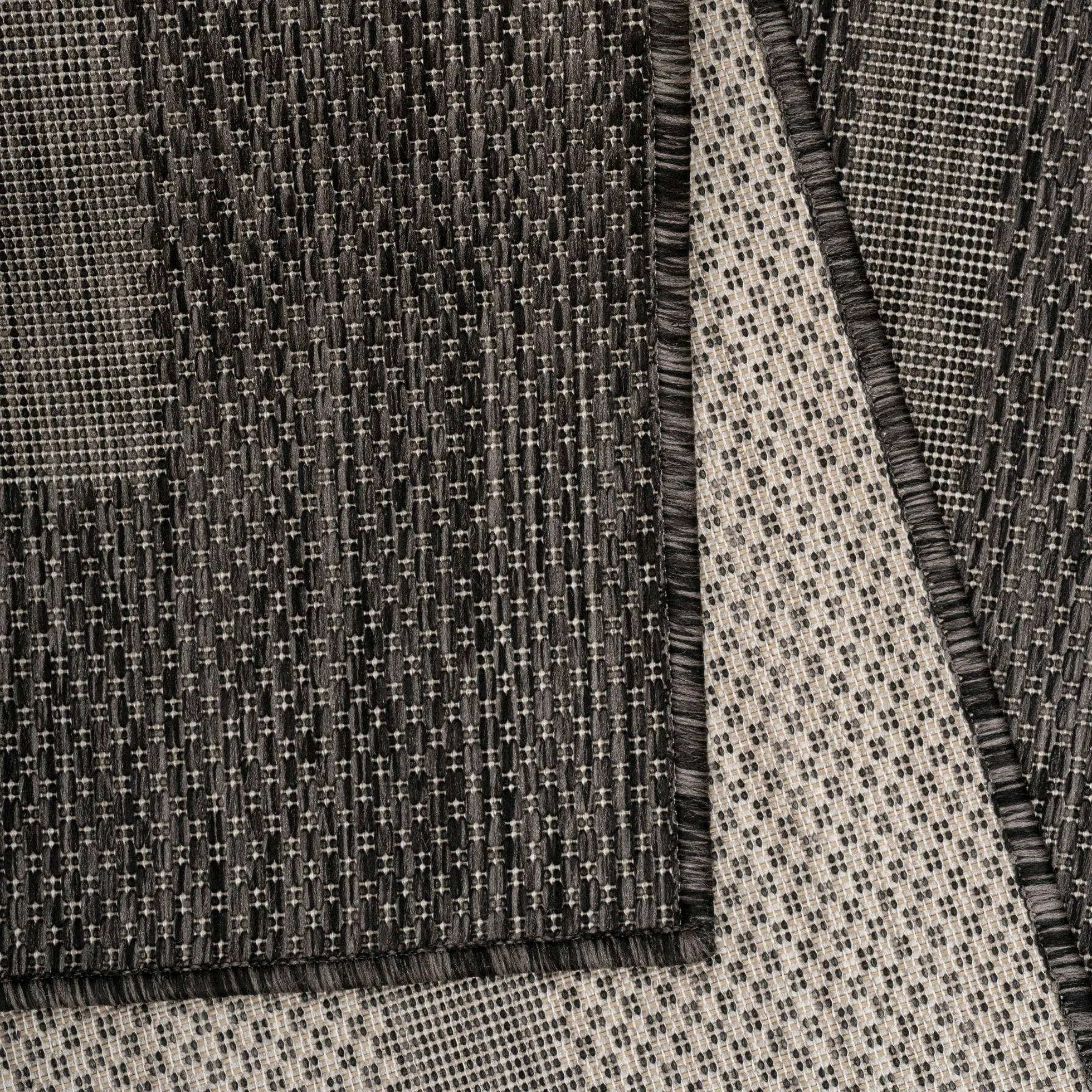Carpetsale24 Dywan Zewnętrzny Czarny 280x370 cm - Jednokolorowy, Płaski Splot, Odporny na Warunki Atmosferyczne do Balkonu, Tarasu, Kuchni