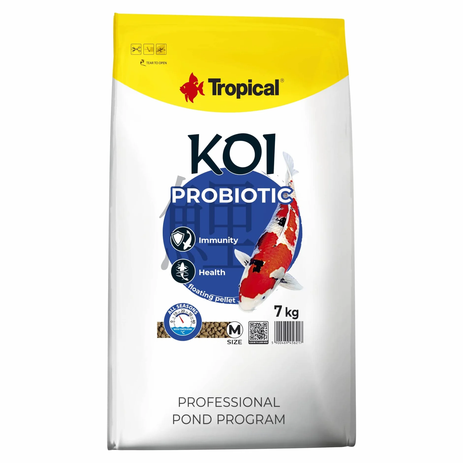 Pokarm w formie pływającego pelletu dla ryb w oczkach wodnych KOI PROBIOTIC PELLET SIZE M 7kg