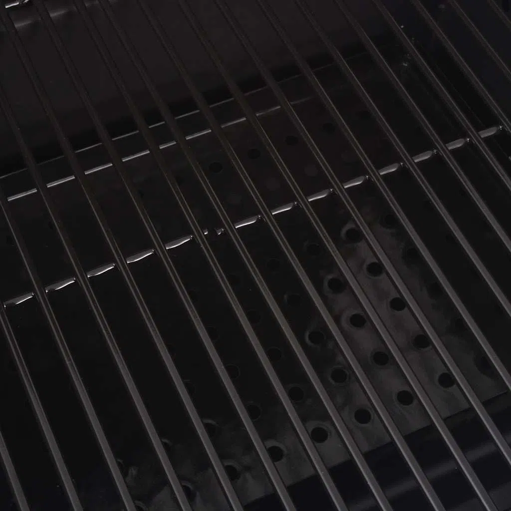 vidaXL Grill węglowy z wędzarnią i dolną półką, czarny