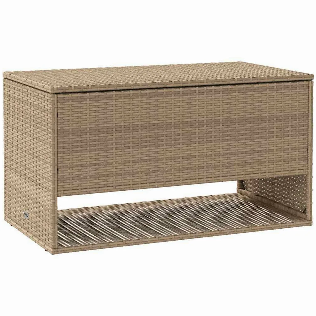 vidaXL Skrzynka na poduszki ogrodowe beżowa 100x55x55,5 cm polirattan