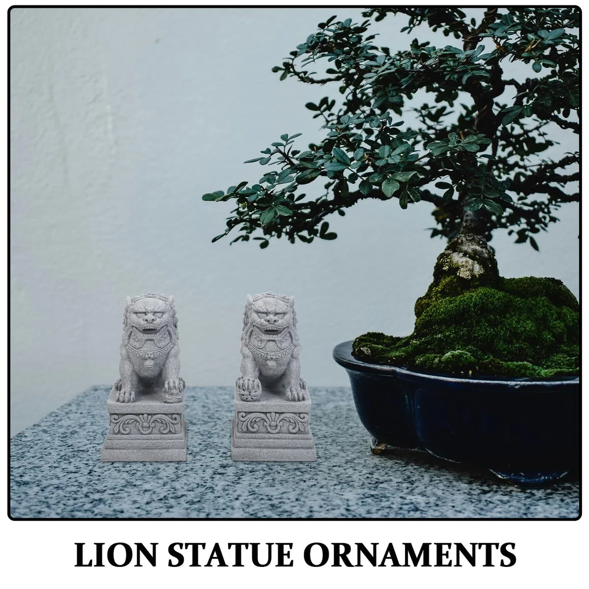 2 Szt. posągi zwierząt Figurki zwierząt mini figurki ogrodowe Statua lwa Light Grey