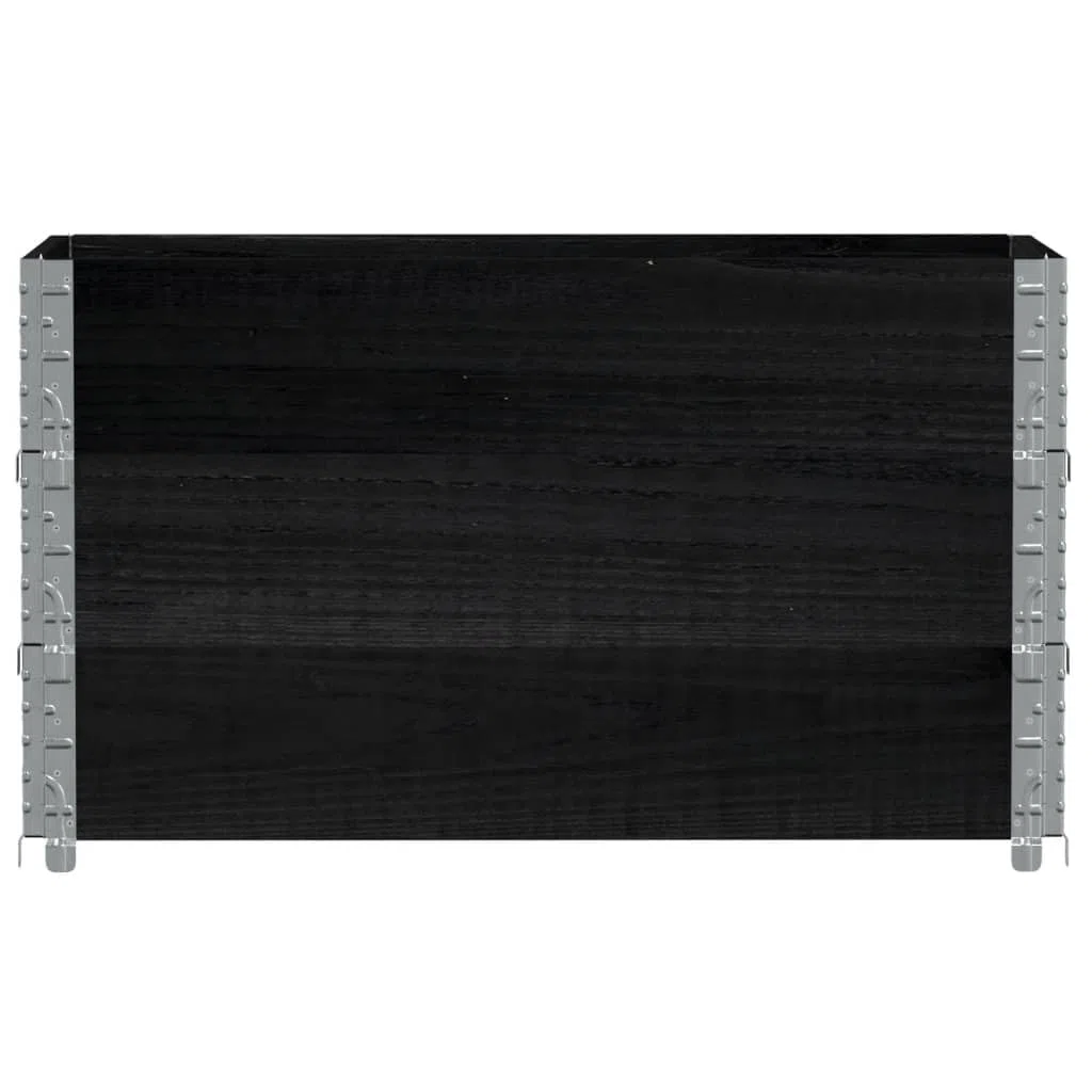 Czarna donica ogrodowa 100 x 50 cm z litego drewna, skrzynka na rośliny zewnętrzne, pionowy ogród na balkon i do ogrodu, podwyższony, mini ogród na sadzonki, pionowy ogród od