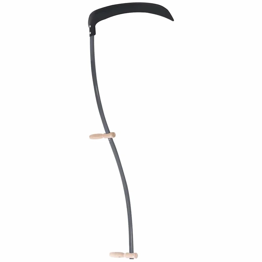 Kosa 145 cm z kamieniem szlifierskim, stalowym ostrzem i drewnianymi uchwytami, 2 uchwyty, długość liścia 59 cm, do chwastów trawy i lekkiego zarośla podczas pielęgnacji ogrodu