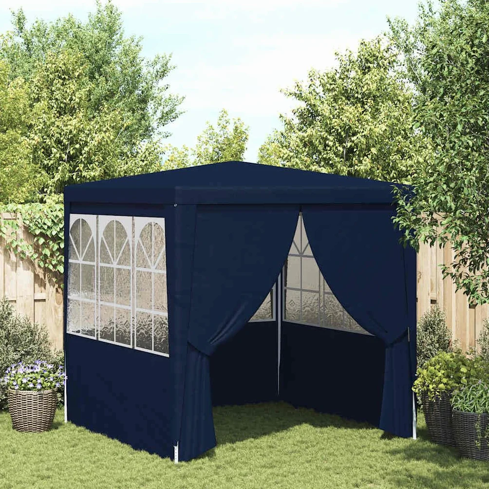 Namiot imprezowy ze ściankami, 2x2 m, niebieski, 90 g/m²