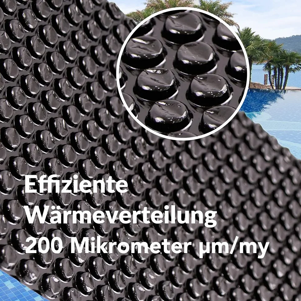 Melko Okrągła plandeka solarna do basenu, Ø 366 cm, folia solarna 200 µm, plandeka solarna z możliwością przycięcia, do ogrzewania basenu, podgrzewania wody, plandeka solarna