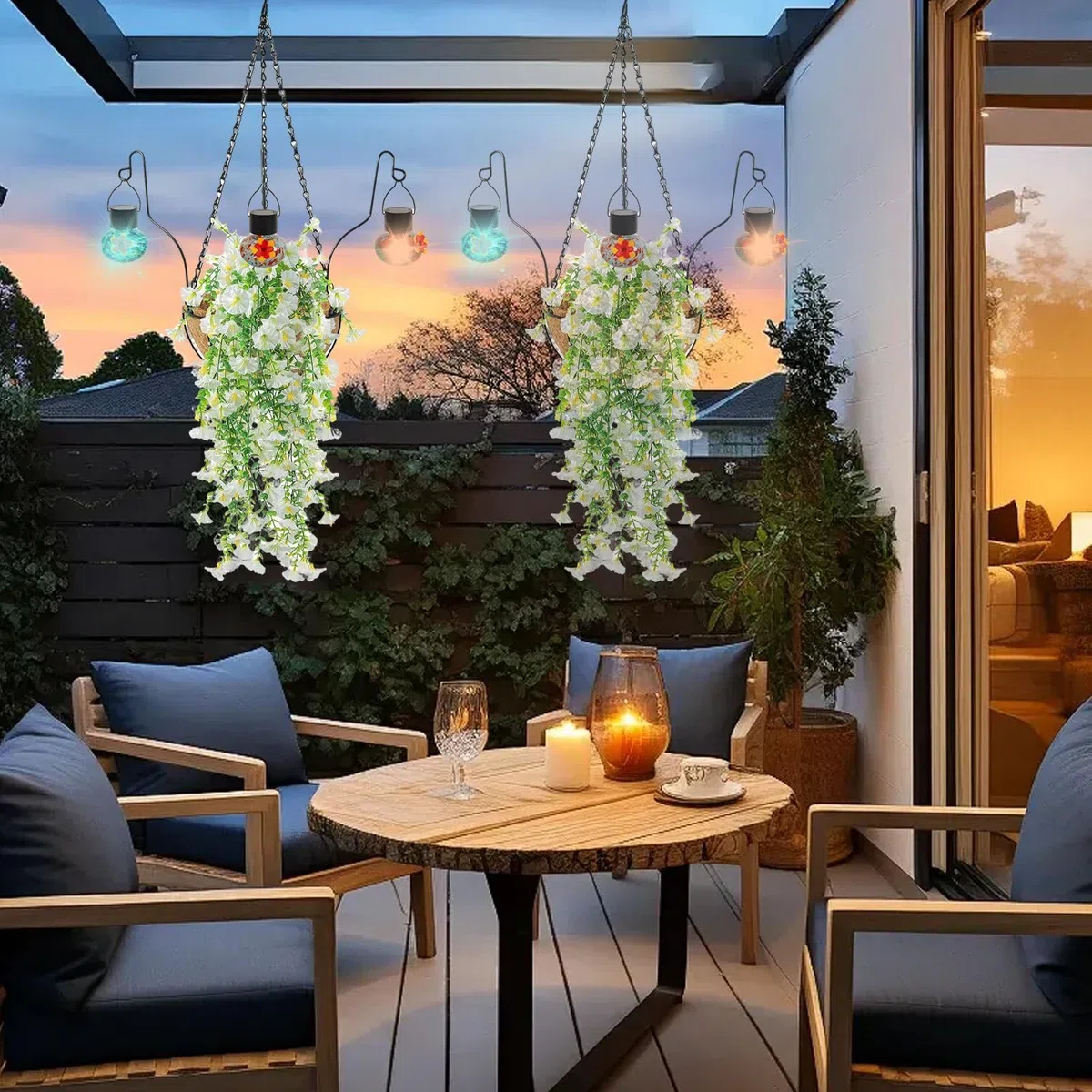 Sztuczne Kwiaty Zewnętrzne Metalowy Karmnik Ptasi Realistyczna Dekoracja | Karmnik Dla Ptaków Sztuczne Kwiaty na balkon, do ogrodu, na ganek, do parku, na podwórko, trawnik, dla nimf, nierozłączek