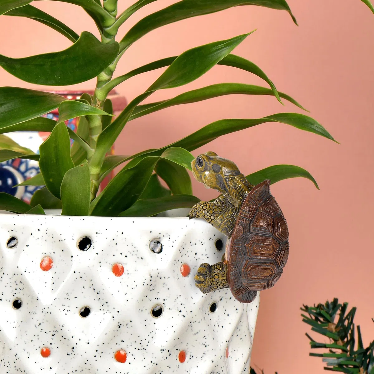 Wieszak na Doniczke w Ksztalcie Zólwia, Zywica Wieszak na Doniczke w Ksztalcie Zólwia Urocze Wiszacy Wieszak na Doniczke w Ksztalcie Zólwia Ozdoby Ogrodowe Wazon Terrarium Dekoracje