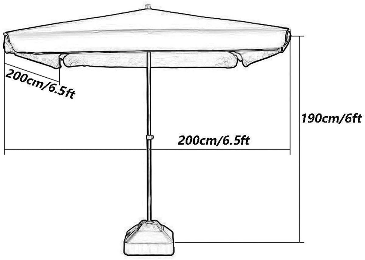 Parasol ogrodowy,Duży Parasol Parasol Niebieski Prostokątny Patio Na Zewnątrz Parasol W Stylu Rynku, na Balkon Stół Taras Ogród Deck Yard Cień Na Zewnątrz Stół Parasol