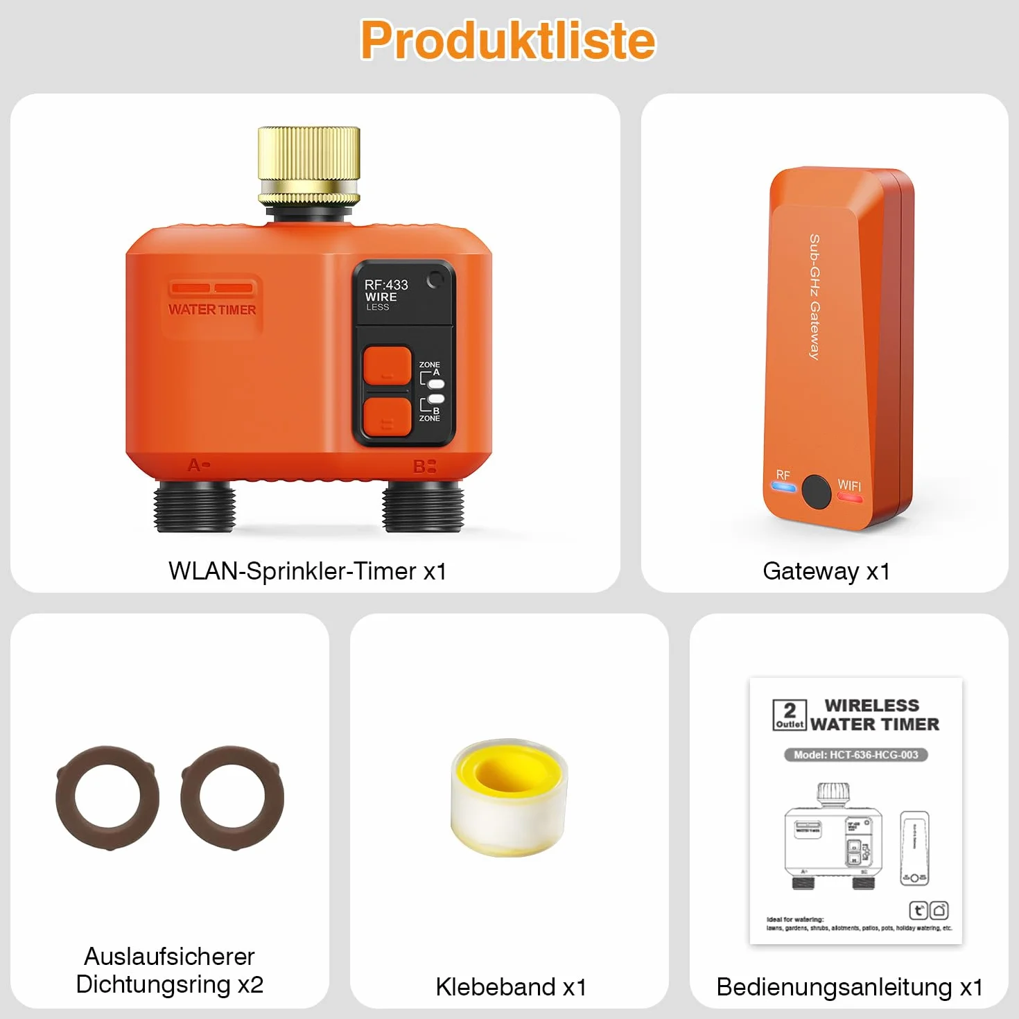 Inteligentny programator nawadniania WiFi 2 wyjścia miedzi z 300 metrów RF, WiFi superzasięgu, system nawadniania ogrodu z deszcz opóźnienie, sterowanie aplikacją i głosem, automatyczny timer
