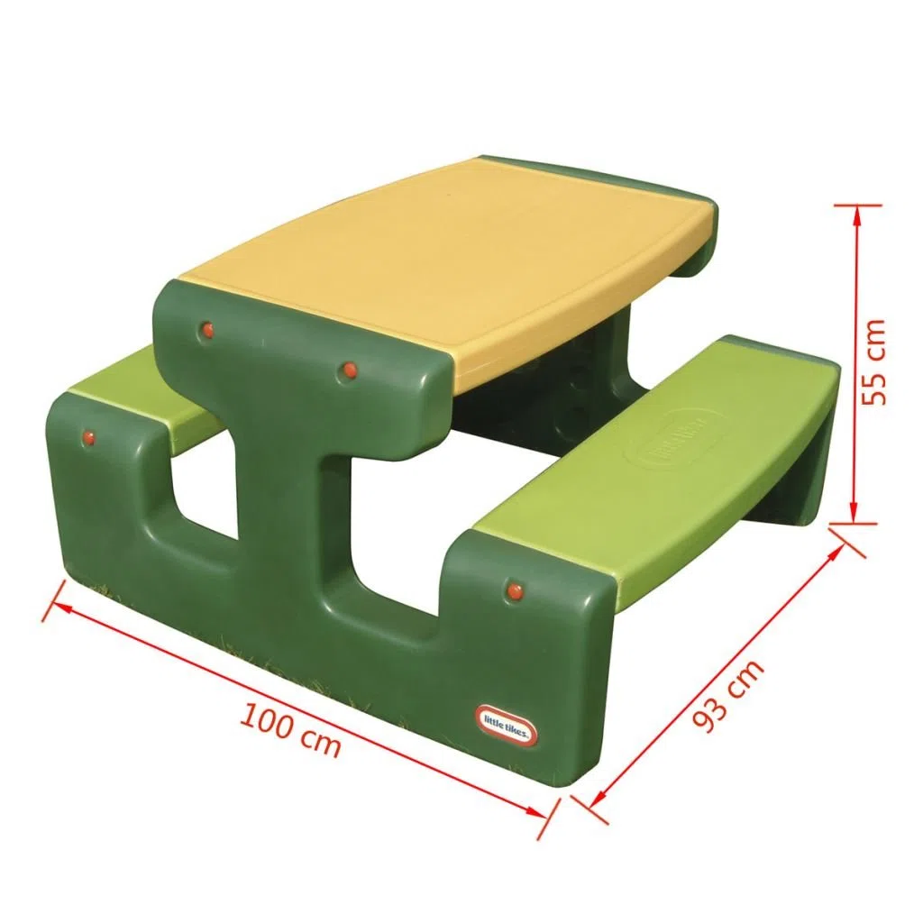 Little Tikes Duży Stół Piknikowy - Dla 6 Osób - Do Prac Domowych, Projektów i Zabawy - Evergreen