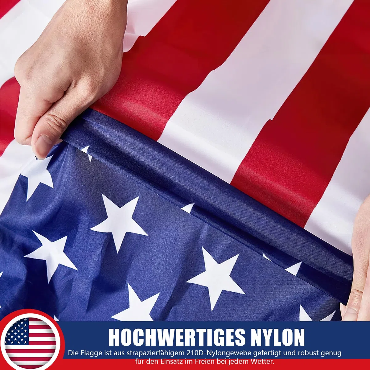 Flaga amerykańska • Flaga USA klasy premium, 90 x 150 cm, z mosiężnymi oczkami, do użytku wewnątrz i na zewnątrz, odporna na warunki atmosferyczne i 100% poliester – idealna dla wszystkich miłośników