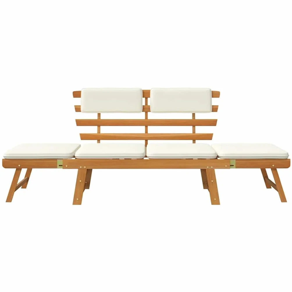 vidaXL Ławka ogrodowa z poduszkami, 2w1, 190 cm, lite drewno akacjowe