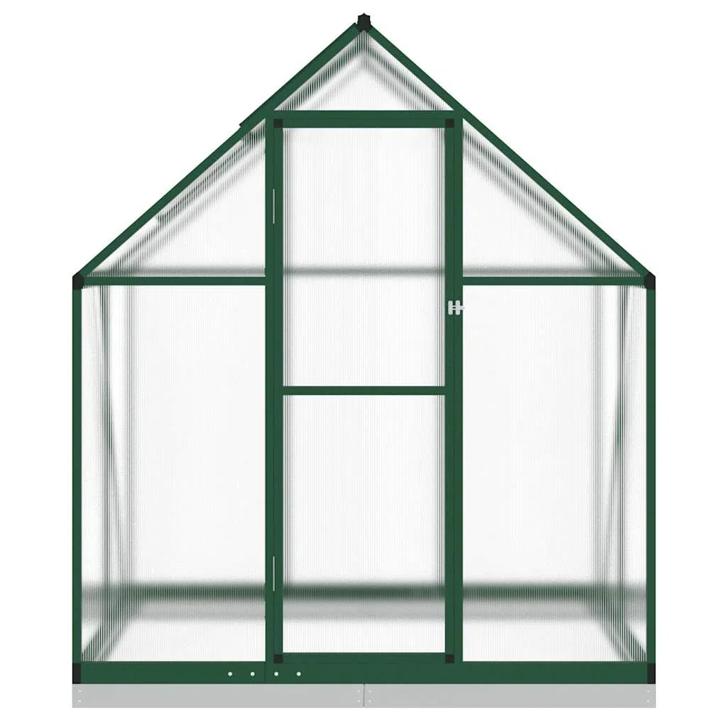 Szklarnia z ramą fundamentową, zielona, 169 x 114 x 202 cm, aluminiowa szklarnia z poliwęglanem, szklarnia do domku dla roślin, szklarnia na pomidory, z wentylacją i drzwiami, do ogrodu