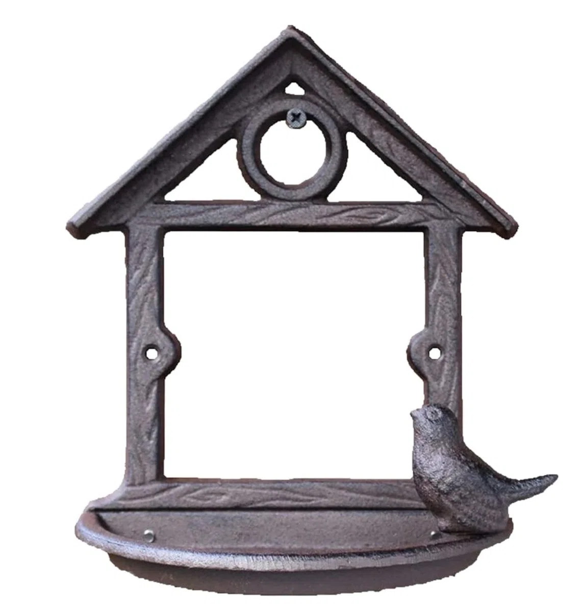 Karmnik dla Dzikich Ptaków Bird Feeder Rustykalny Żeliwny Karmnik Dla Ptaków Dom Naścienny Miska Do Przechowywania Z Figurkami Wystrój Ogrodu Wróbli