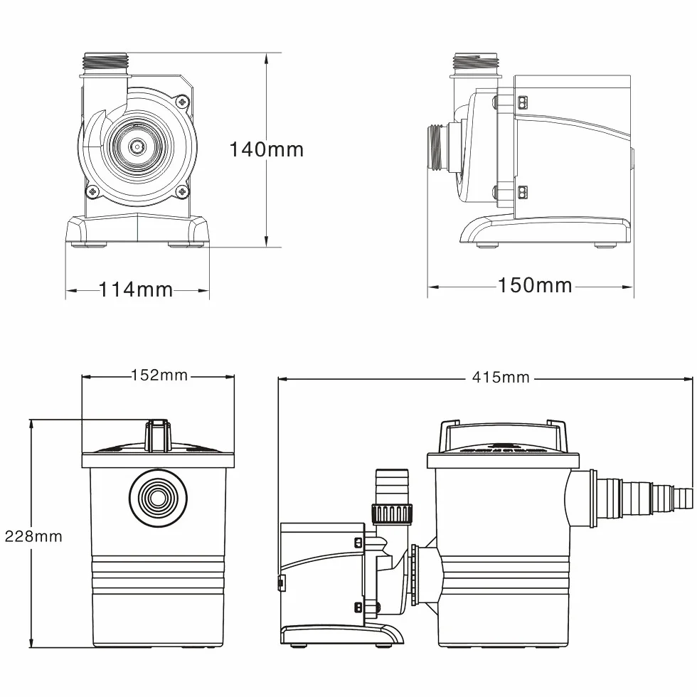 SunSun CPP-7000F Pompa basenowa 4500 l/h 50 W energooszczędna filtrująca cyrkulacyjna