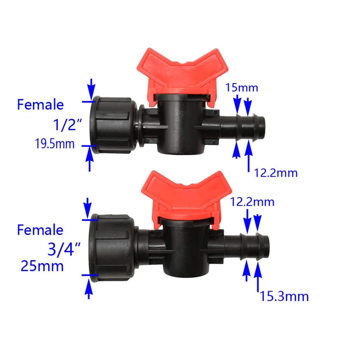 System nawadniania 16 mm 20 mm rura PE 5/8 cala DN15 z kranem rura LDPE ogród nawadnianie szklarnia szklarnia wąż do nawadniania 10 m 15 m (kolor: 20PE x10m x 1I2)