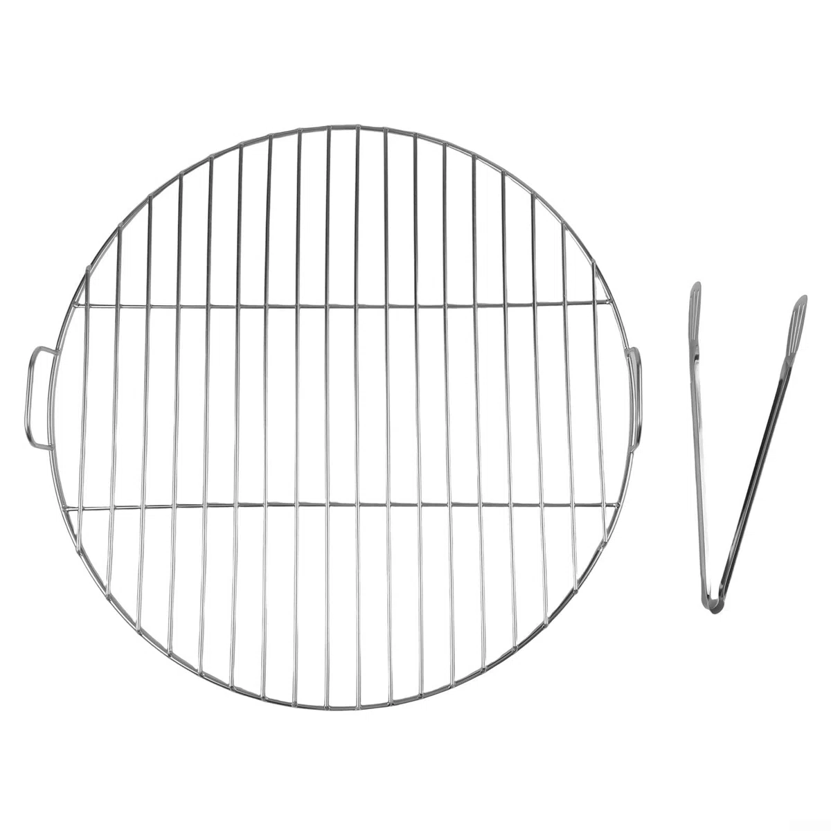 Okrągły ruszt do grillowania ze stali nierdzewnej z uchwytem, średnica 57 cm, pasuje do grilla 45 cm, 53 cm, 55 cm, idealny dla entuzjastów gotowania na świeżym powietrzu i grillowania