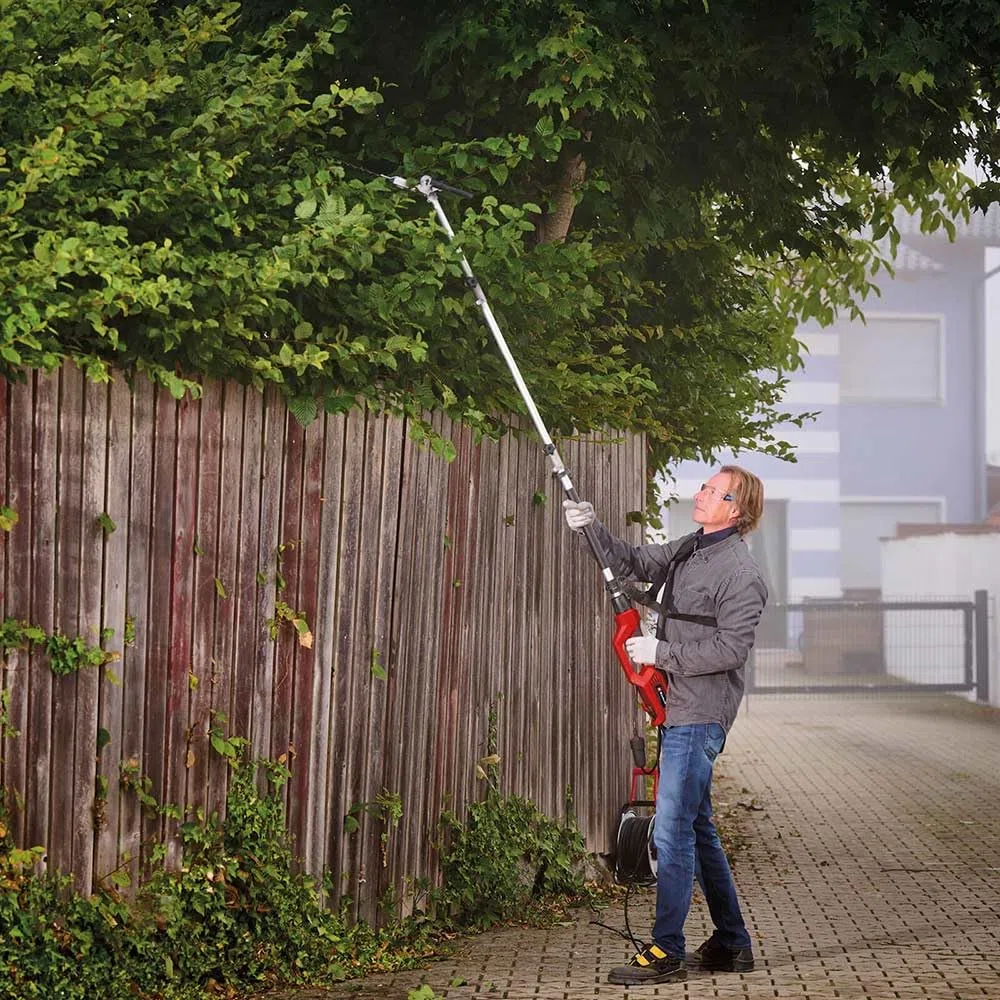 Einhell - Elektryczne nożyce do żywopłotu dalekiego zasięgu, 900 W, lekkie (4,5 kg), pręt 2 m (zasięg 2,6 m), bezpieczna i łatwa w obsłudze, nożyce do żywopłotu GC-HH 9046