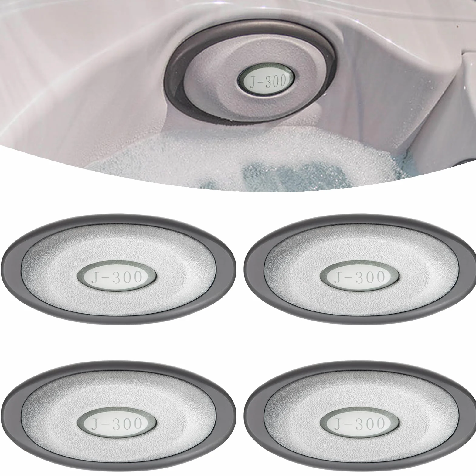 Sunluway 4-pak 2455-263 owalna poduszka spa i mocowanie z tyłu - wzmocnione wsparcie, niestandardowe dopasowanie do 2004-2017 prawie wszystkich jacuzzi serii J-300 (2472-824)
