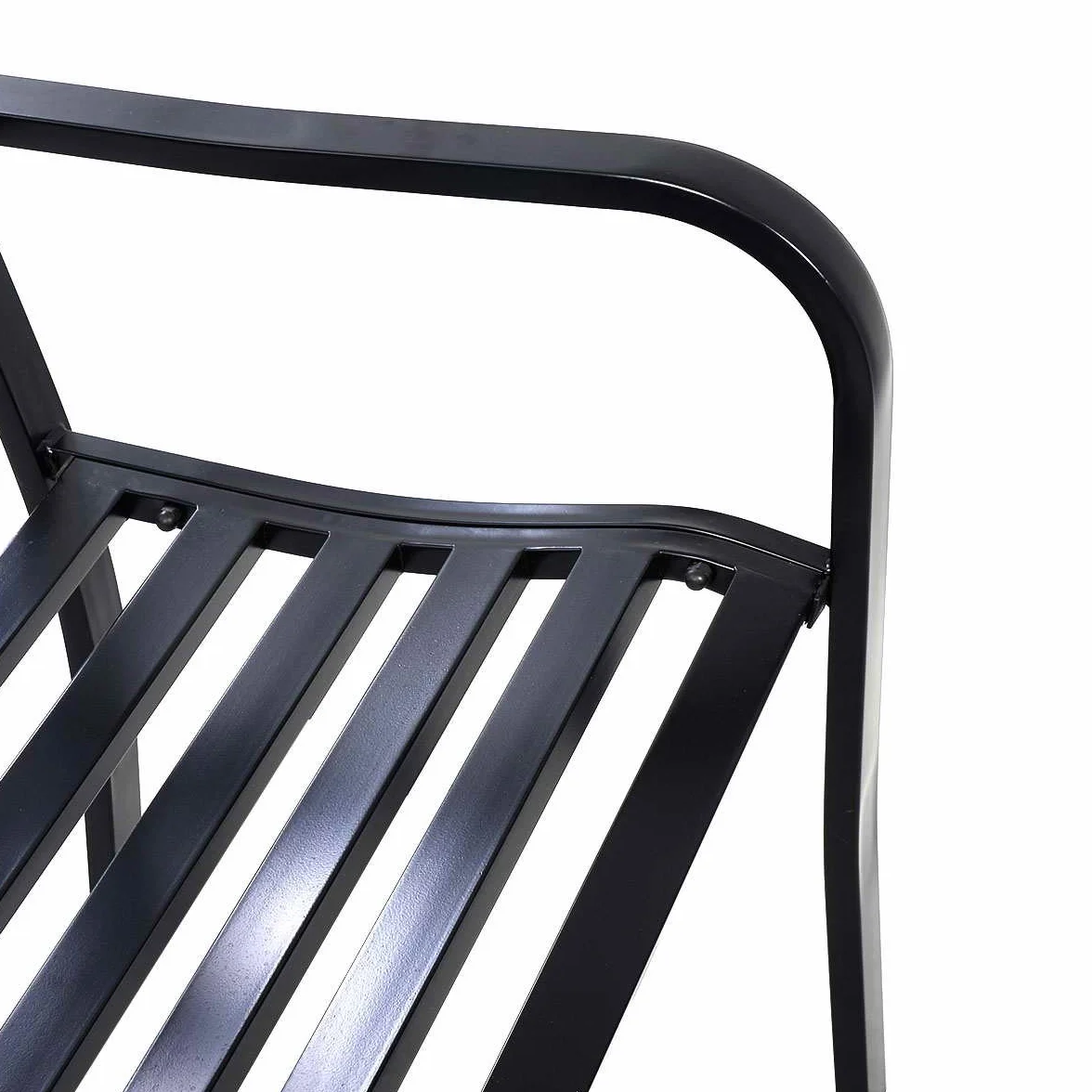 COSTWAY Ławka ogrodowa metalowa żeliwna 2-3 osobowa z oparciem i podłokietnikami 127 x 60 cm