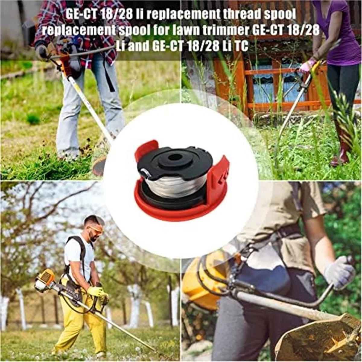 Automatyczna szpula kosiarki Zamienna szpula dla podkaszarki żyłkowej, dla Einhell GE-CT 18/28 Li i Tc Tle-03 0,06-16Ft(BLACK 10 2)