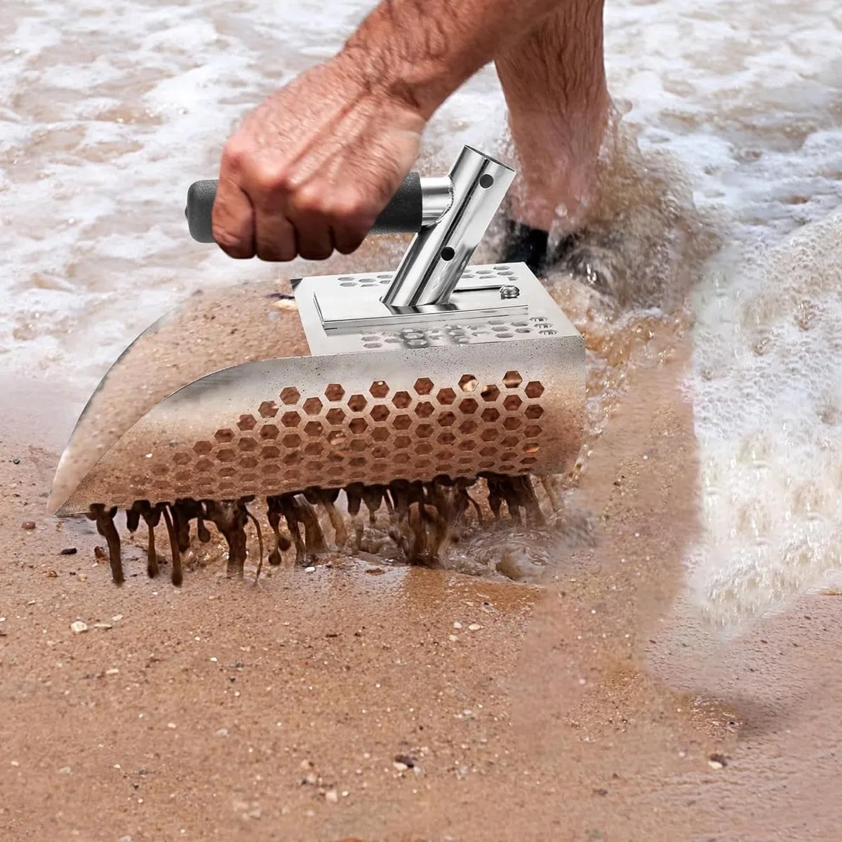 Łopata Piaskowa Ręczne Ciężkie Narzędzie do Kopania | Łopata Plażowa do Wykrywacza Metali do Płukania Złota na Brzegu Rzeki, Jeziora, Podwórka, dla Dorosłych
