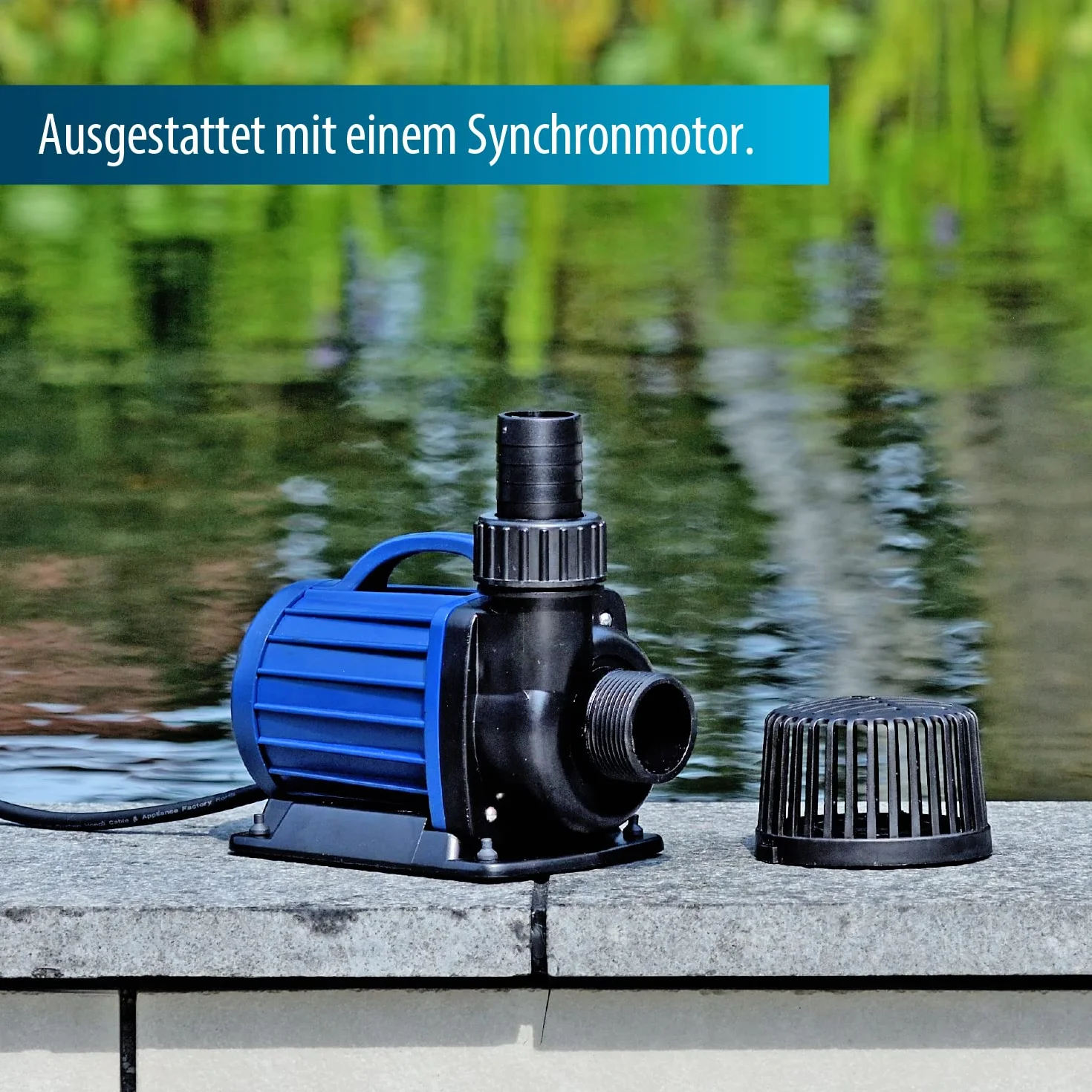 AquaForte DM-8 000 pompa do oczka wodnego/filtracyjnego, 70 W, maks. przepływ 8 m³/h, maks. wysokość tłoczenia 4,5 m, długość kabla 10 m, odpowiednia do cieków wodnych, wodospadów i filtrów