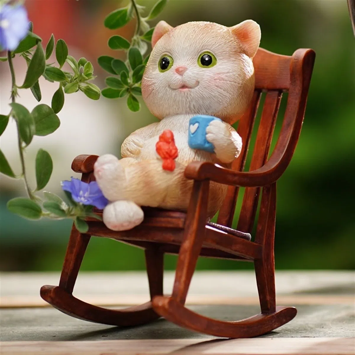 Figurka Kota Z Żywicy, Relaksująca Rzeźba Kociaka, Miniaturowa Figurka Do Ogrodu, Dekoracja Domu Lub Prezent Dla Miłośników Kotów