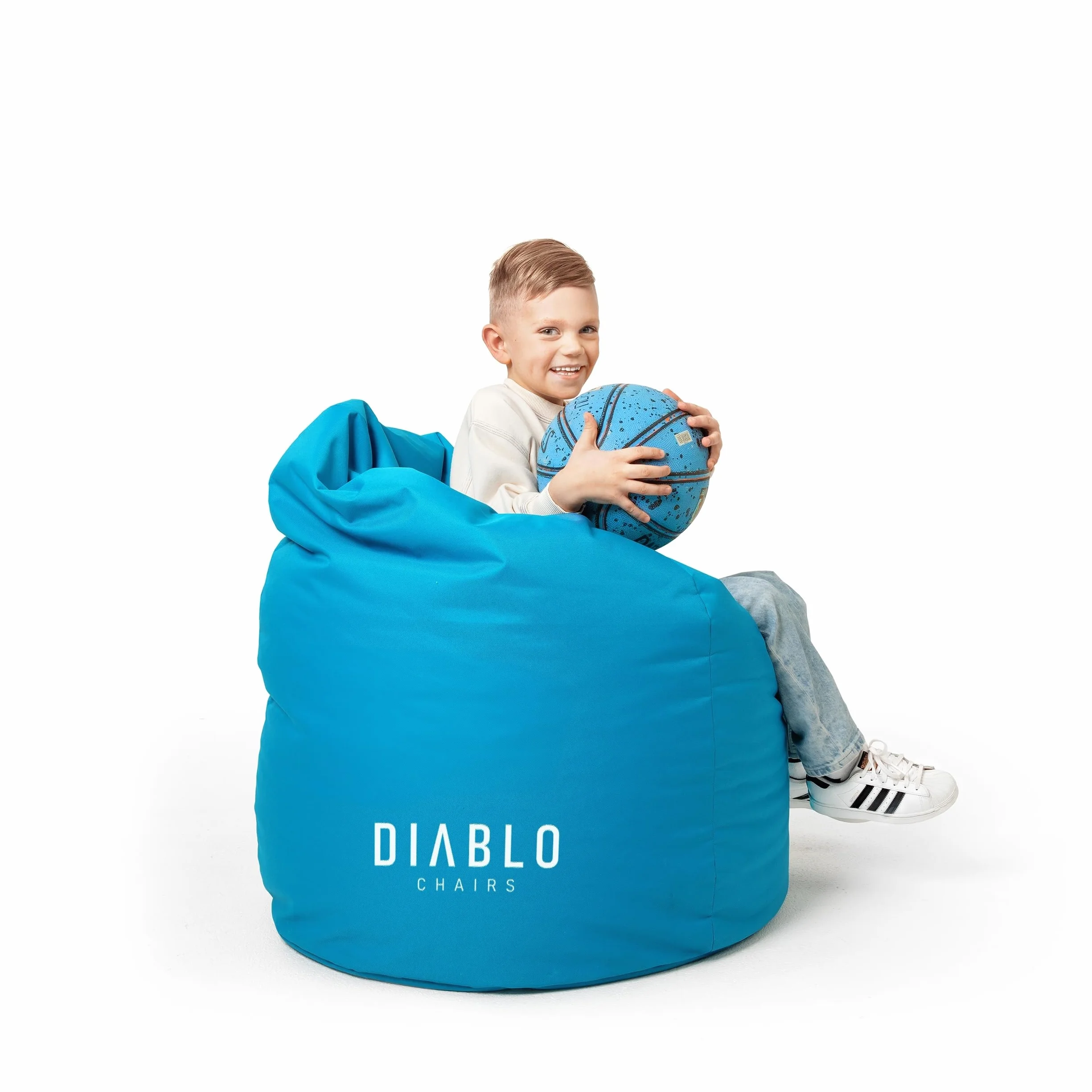 Diablo Pufa Dla Dzieci Craft Edition Ergonomiczne Siedzisko Wypełnione Granulatem Wytrzymała Kodura Wodoodporna Lekka I Kompaktowa Gamingowy Wzór Wymiary 80 x 110 x 80 cm Niebieska