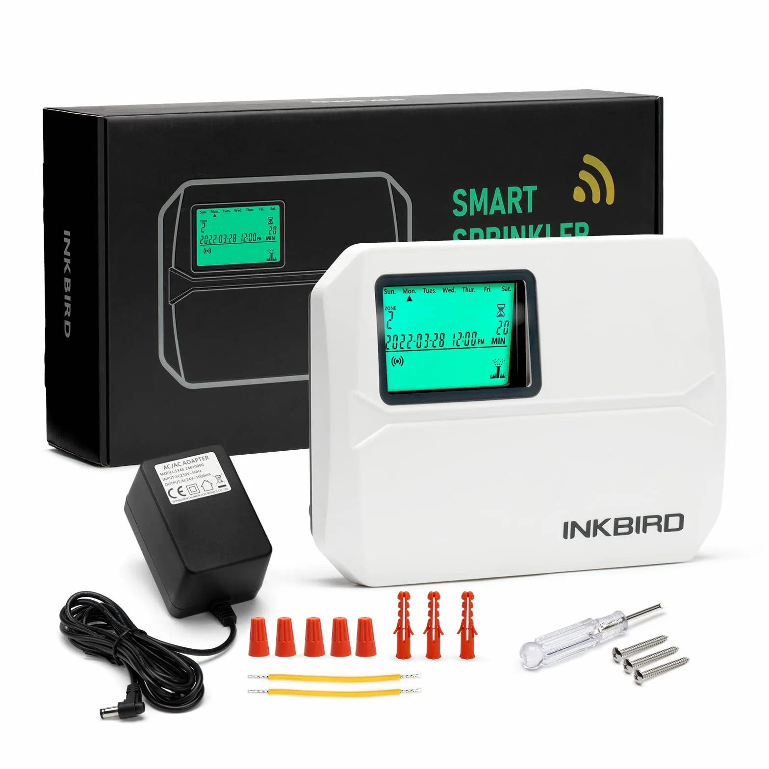 Inkbird IIC-800-WIFI 8-strefowy komputer nawadniający, system nawadniania, sezonowe dostosowanie, z osłoną odporną na warunki atmosferyczne, omijanie deszczu