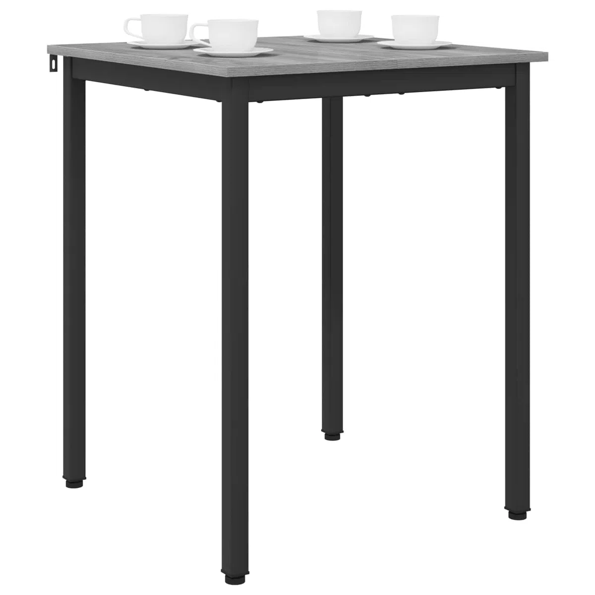 Stół do jadalni 60 x 60 x 75 cm, metalowa rama, kwadratowy stół kuchenny z płytą z materiału drewnopochodnego, nowoczesny, nie zajmuje dużo miejsca, wytrzymały, do jadalni, salonu i jadalni