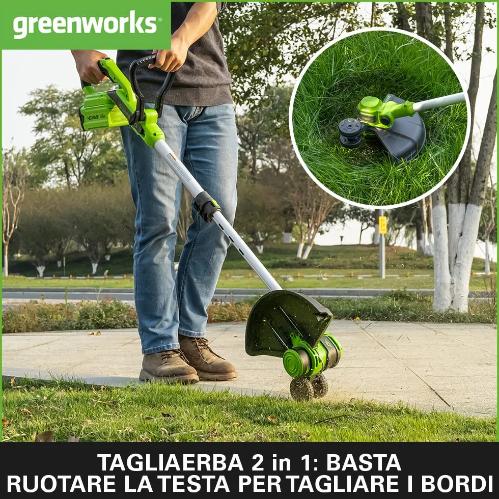 GW 40V 33cm String Trimmer with 2Ah Battery and Charger