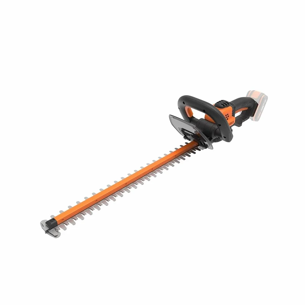 WORX WG264E.9 Akumulatorowe Nożyce do Żywopłotu 20V, Precyzyjne Cięcie Dzięki Podwójnemu Ostrzu, Długość Ostrza 56 cm, Rozstaw Zębów 20 mm, Osłona Końcówki Ostrza, bez Akumulatora i Ładowarki