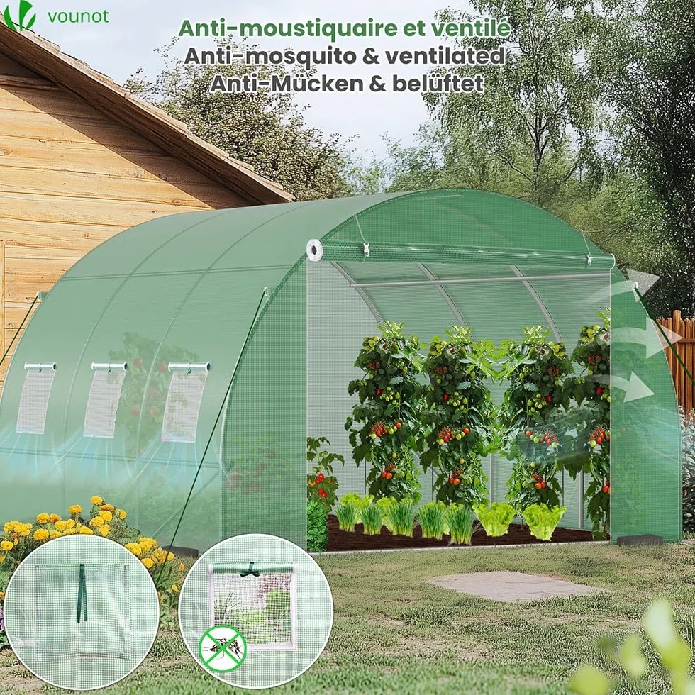 VOUNOT Szklarnia foliowa na zimę, tunel foliowy, 3 x 3 x 2 m, 9 m²