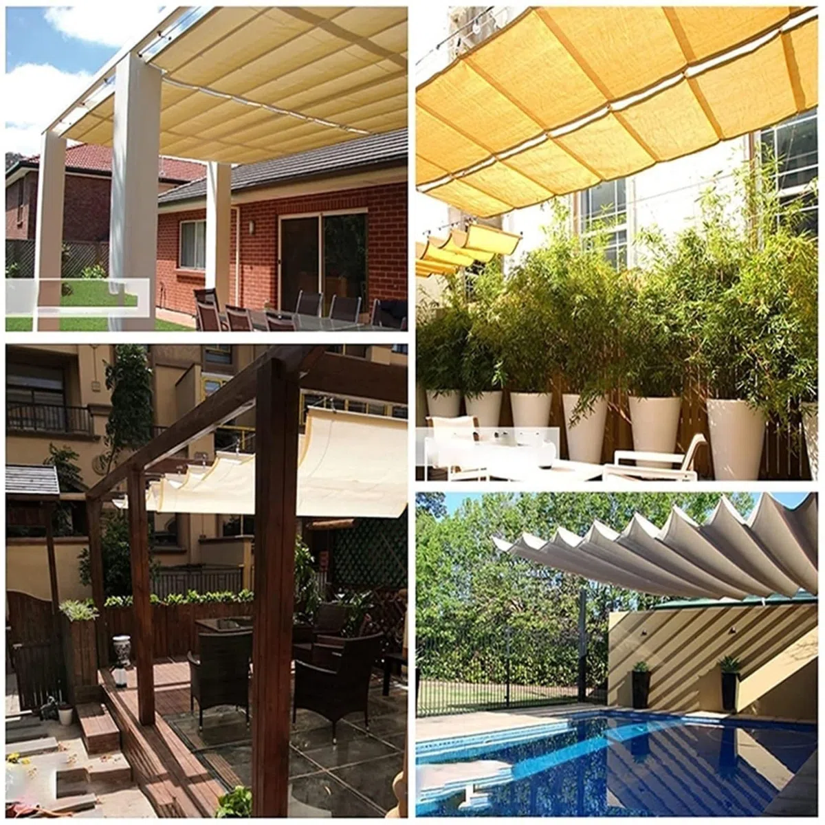 Wysuwany żagiel przeciwsłoneczny odporny na promieniowanie UV z akcesoriami instalacyjnymi, idealny na patio, balkony i do ogrodu (zielony, 2 x 5 m)