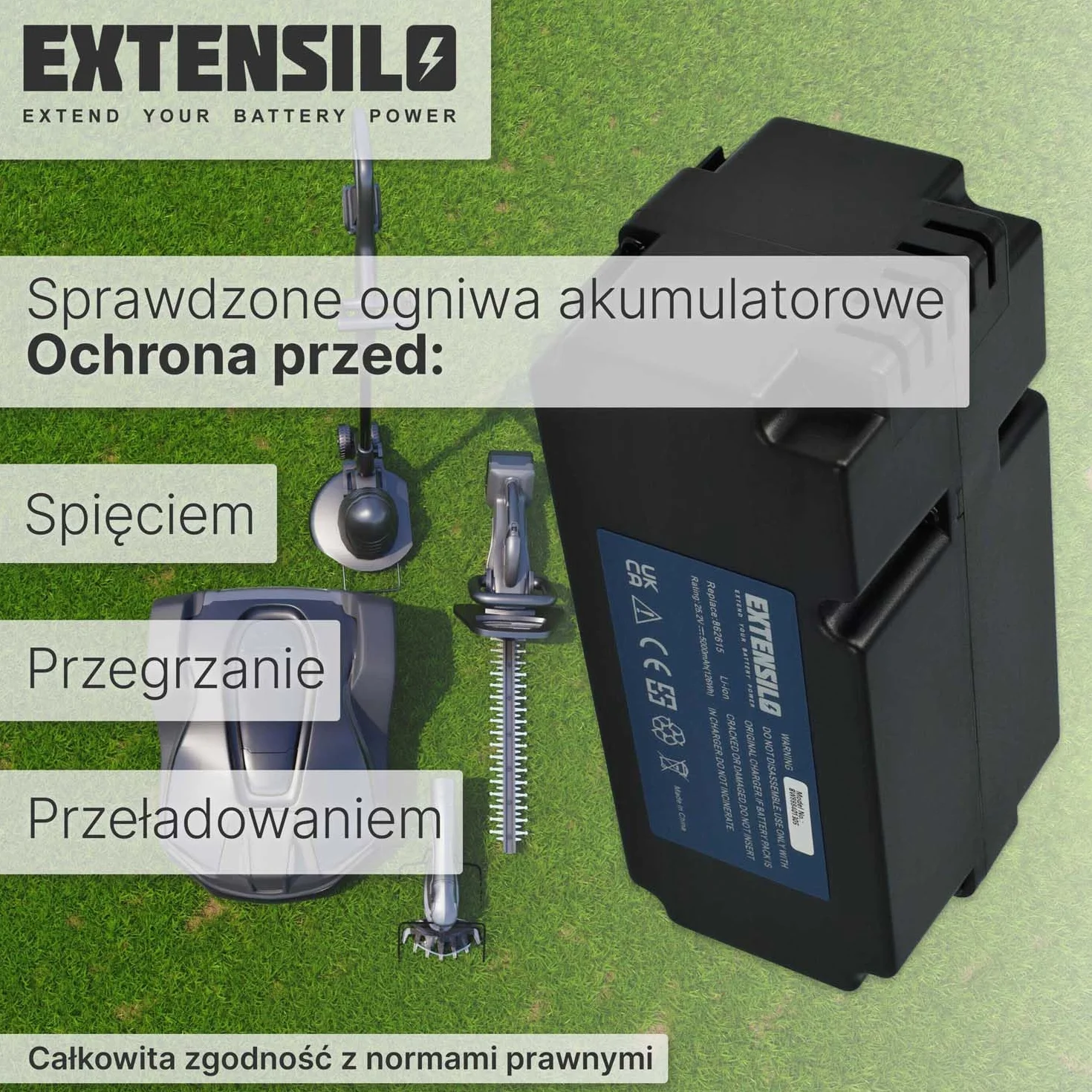 Akumulator Yard Force 28V 5000 mAh Litowo-jonowy do Kosiarki 862615 MR600 SA1000 SA1500 SA500