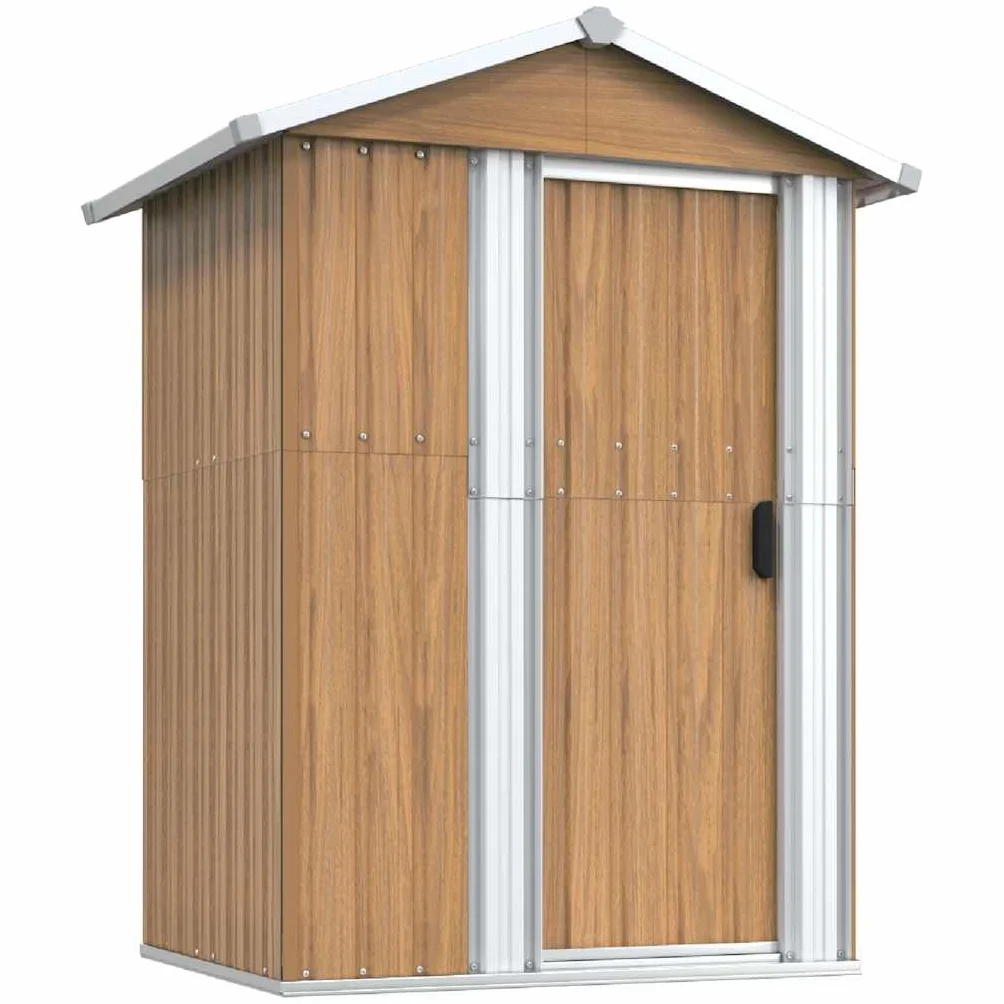 vidaXL Domek ogrodowy brązowy 126x97,5x177 cm ocynkowana stal