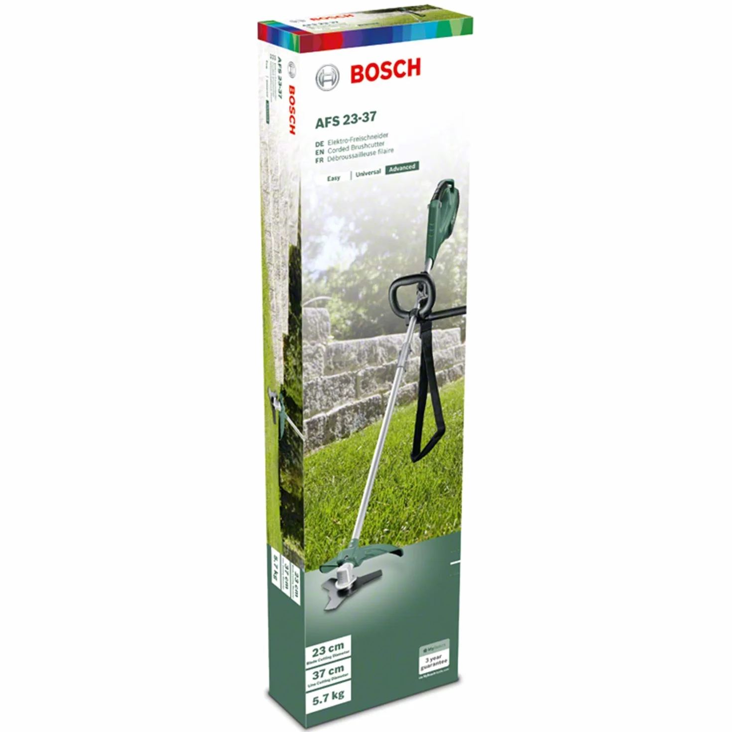 Bosch Home and Garden elektryczna kosa do zarośli AFS 23-37 (950 W, średnica cięcia Ø: 23 cm (ostrze), 37 cm (gwint), gwint Ø: 3,5 mm, w opakowaniu)