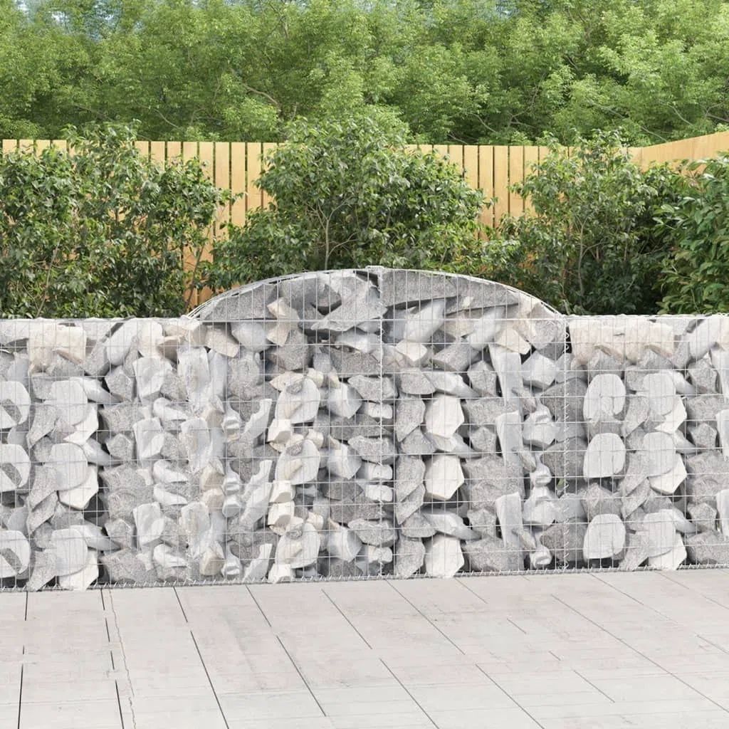 Kosze gabionowe łukowe 10 szt. 300x30x100/120 cm żelazo ocynkowane | Drut odporny na korozję 3,5 mm, haki wzmacniające, wypełnienie kamieniem lub żwirem, zastosowanie w ogrodzie na patio