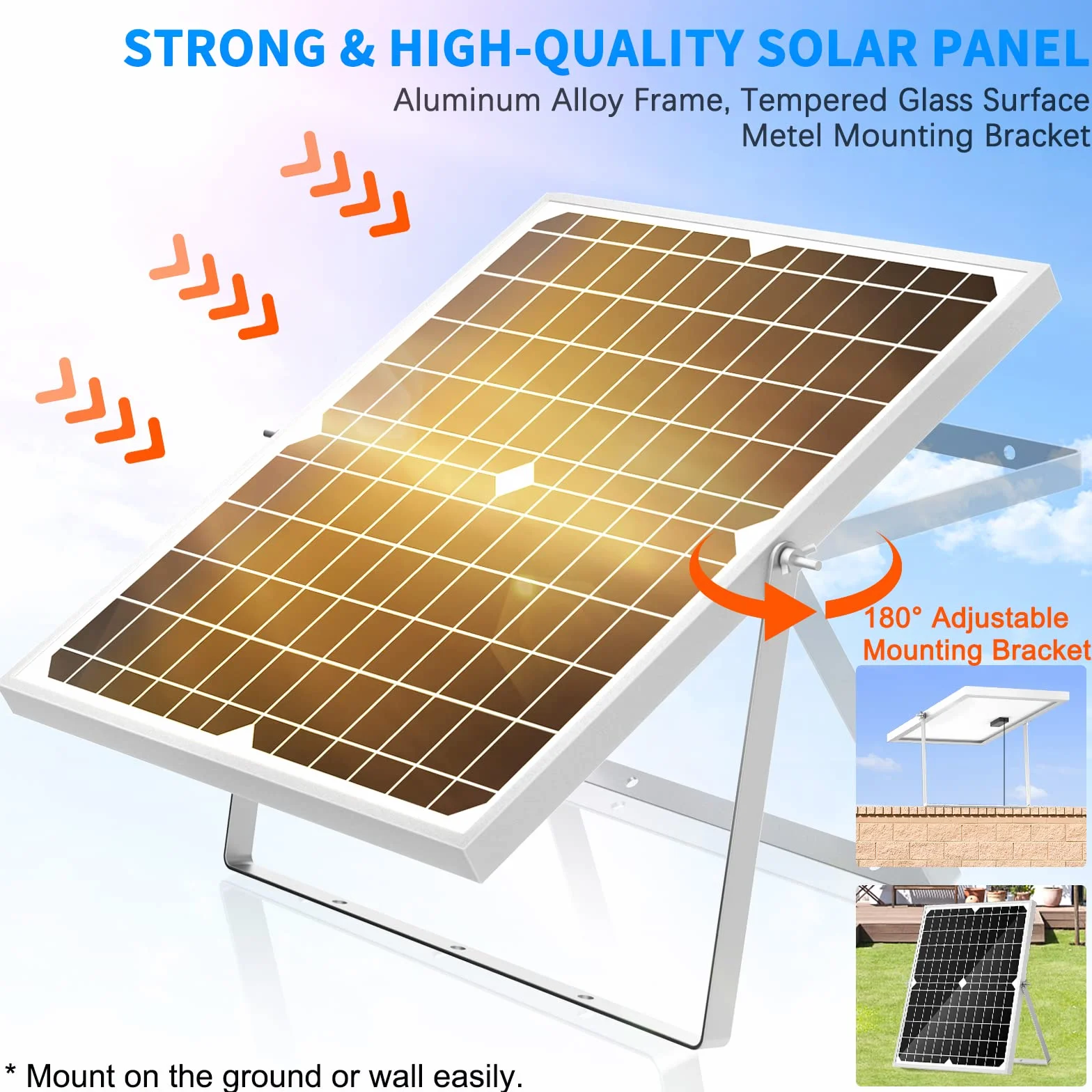 Solarna pompa do stawu 20W 1300 l/h 5 m przewód 4 wzory natrysku