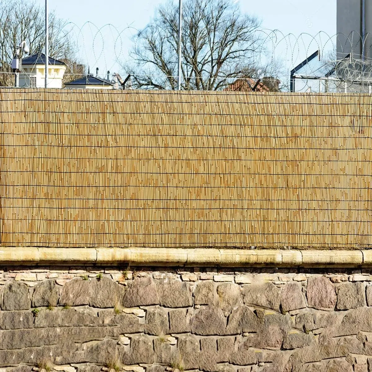 Rolka ogrodzenia trzcinowego do użytku na zewnątrz, ogrodzenie prywatności na balkonie z osłoną prywatności, dekoracje domu, można dostosować (100 cm x 300 cm (3,3 ftx 10 stóp))