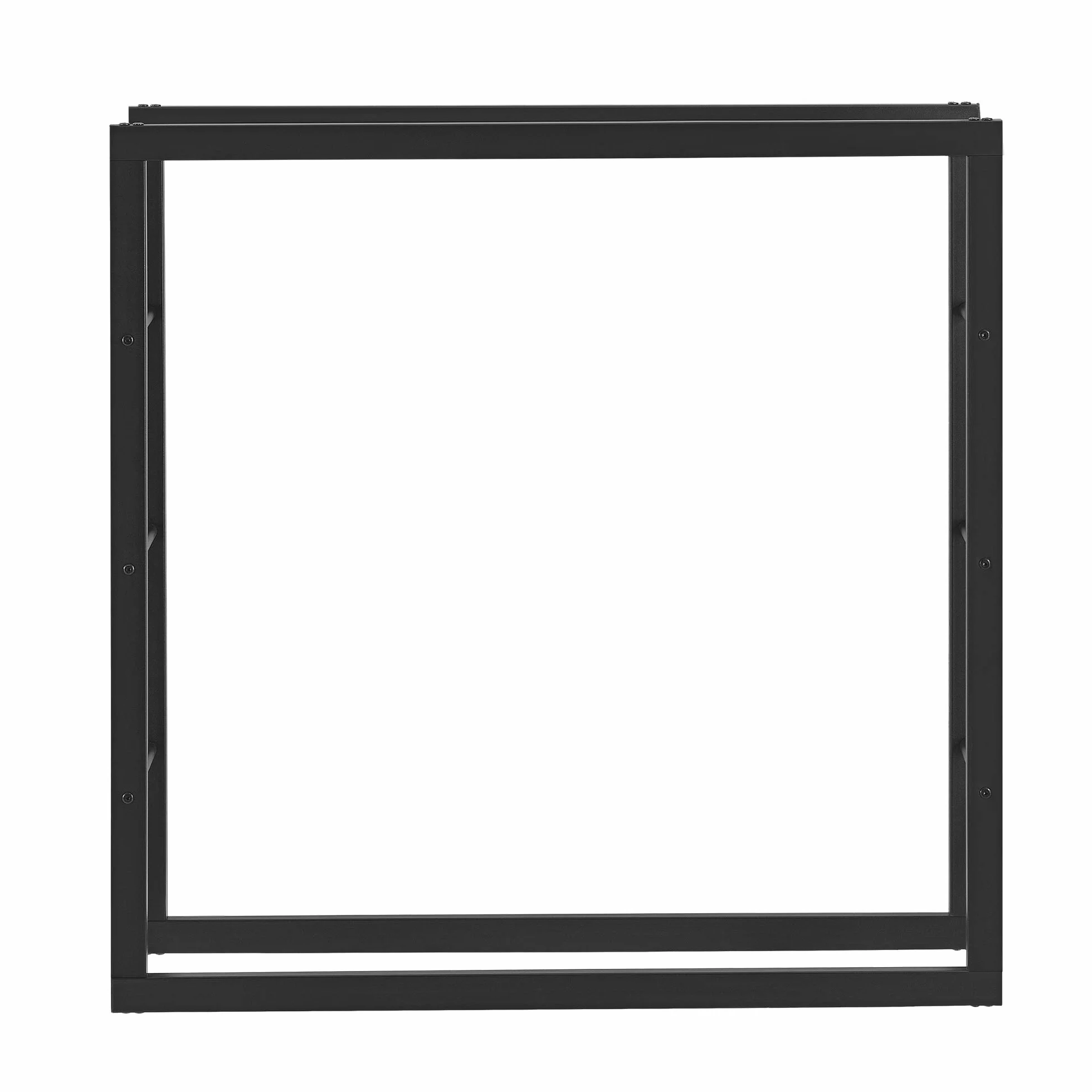 [en.casa] Regał na drewno kominkowe Täby, regał na drewno opałowe, do użytku wewnątrz i na zewnątrz, metalowy, 100 x 25 x 100 cm, stojak na drewno opałowe, stojak na drewno kominkowe, czarny
