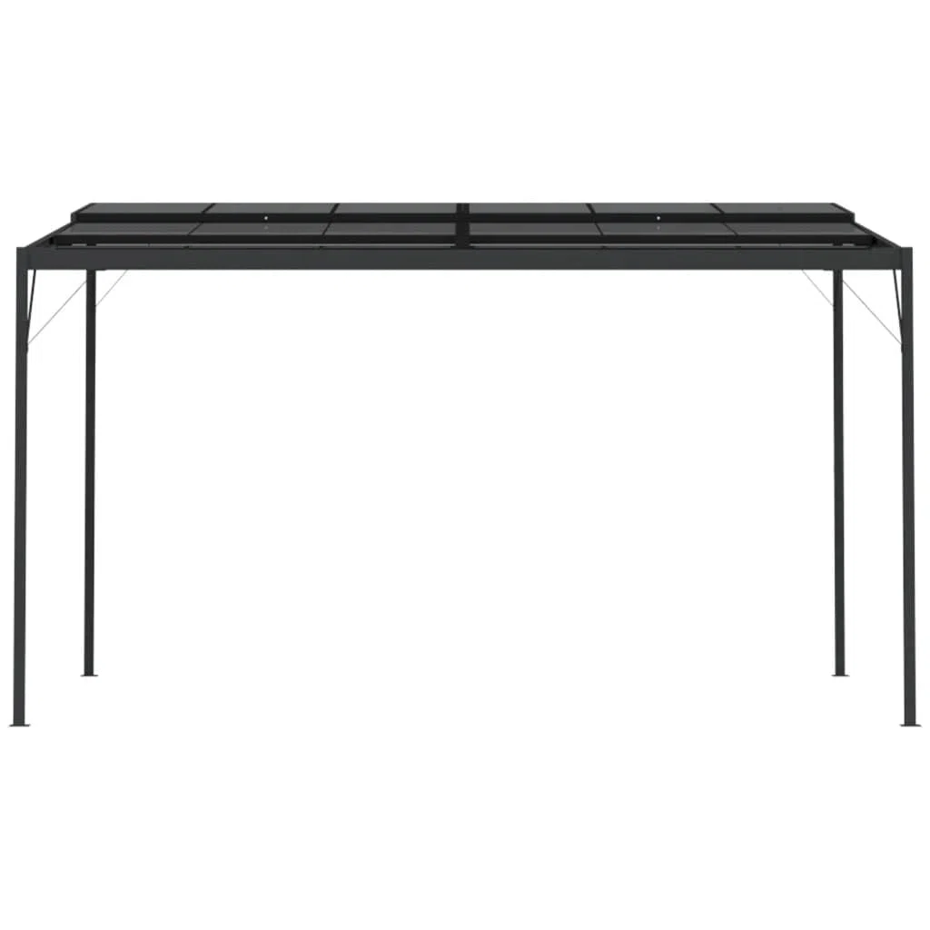 Pawilon ogrodowy, antracyt, 4 x 3 x 2,5 m, aluminium i stal, ze stabilnym dachem, na taras, balkon i imprezę w ogrodzie, idealny na grillowanie, wesele, festiwal i wydarzenie