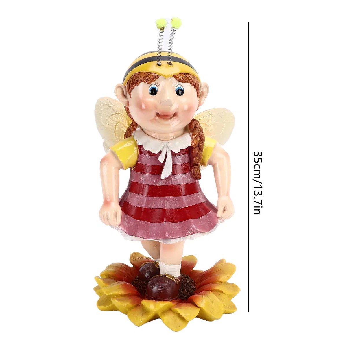 śliczna pszczoła posąg z żywicy wodoodporna dekoracja w stylu retro figurka zwierzątko rzemiosło do wewnątrz i na zewnątrz trawnik Patio dekoracja ogrodowa