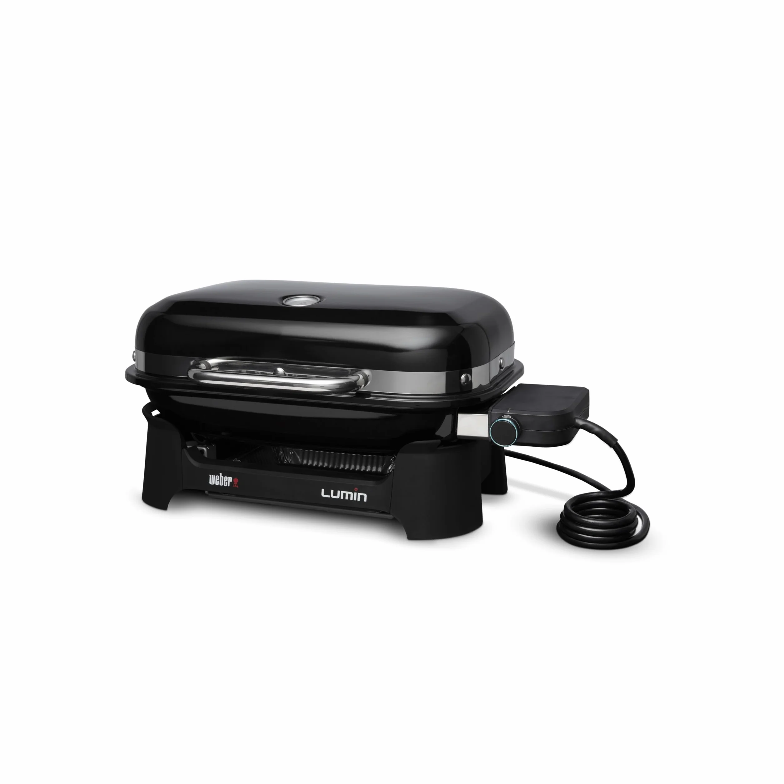 Weber Lumin Compact grill elektryczny, powierzchnia grillowa, 43 x 32 cm, przenośny, osiąga temperaturę ponad 315 °C, wszechstronny – idealny do smażenia, wędzenia, gotowania na parze lub gotowania