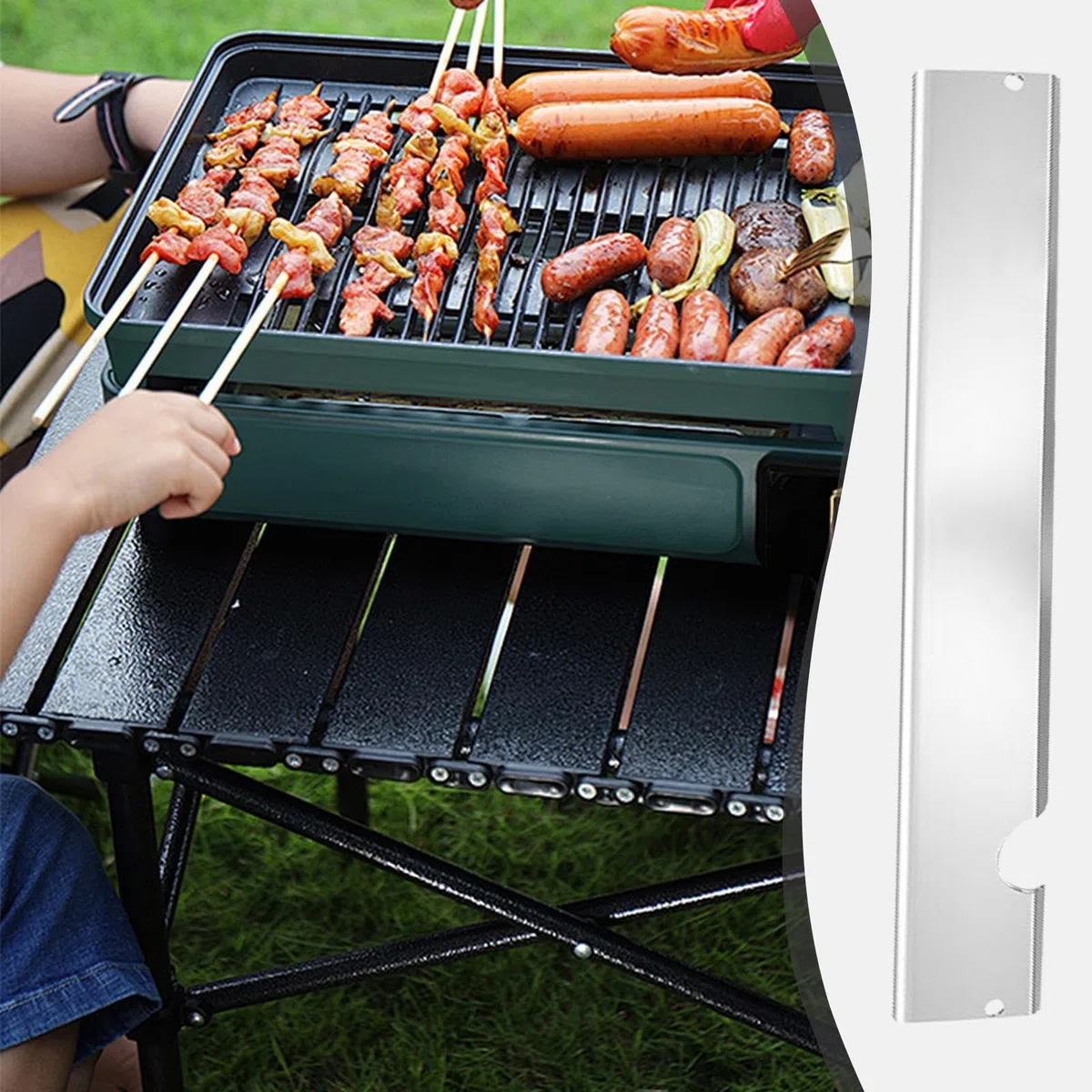 Płyty grzewcze do Nieprzywierające, do grillowania BBQ | Osłona Cieplna Ze Stali Nierdzewnej Do Węglowego Część Akcesoria Kuchenne Pikniki Ognisko Impreza Na