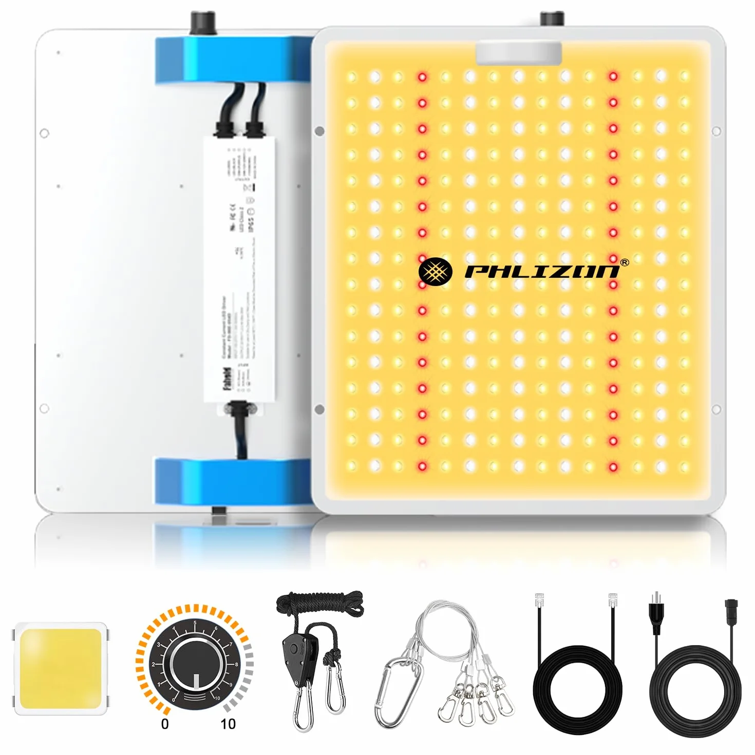 Phlizon PL1000 Led Grow Light z UV IR LED LM281B Ściemnialna lampa łańcuchowa stokrotka o pełnym spektrum wzrostu LED dla pokrycia 0,6mx1,2m (PL-1000)