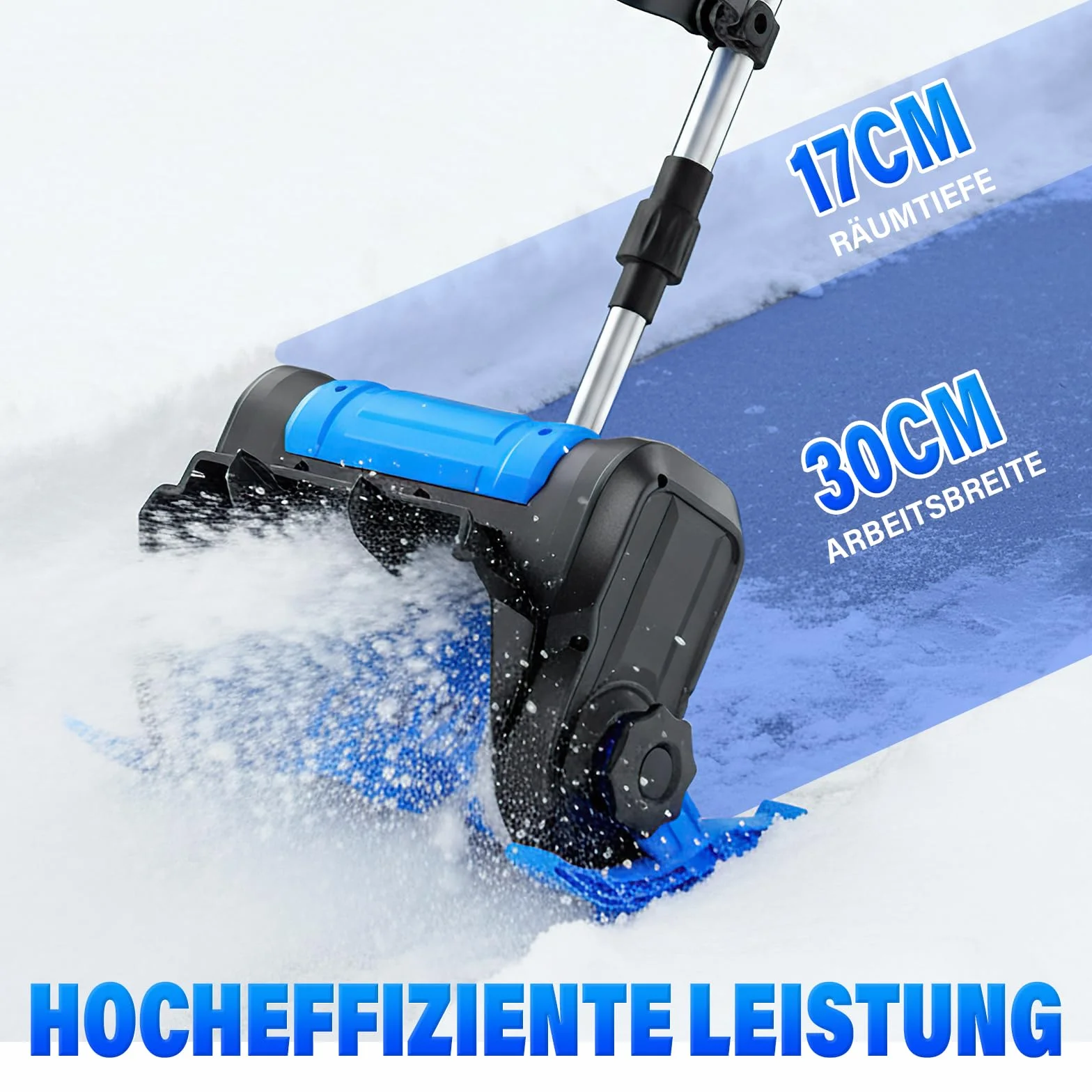 Odśnieżarka akumulatorowa 21 V 1000 W bezprzewodowa szerokość robocza 30 cm odległość wyrzutu 8,5 m głębokość odśnieżania 17 cm