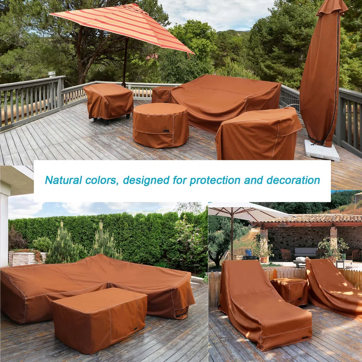 NettyPro Patio w kształcie litery V segmentowy zestaw wypoczynkowy pokrowiec wodoodporny (V-100 Lx100 Dx30 H)